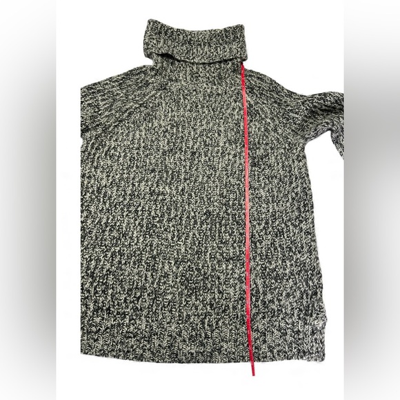 Madewell Women’s Medium Black & White Wool Blend Knit Cowl Neck Sweater - Picture 9 of 13